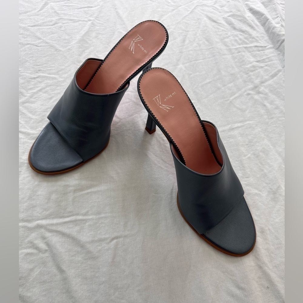 White Mountain Navy Open-Toe Slide Heels